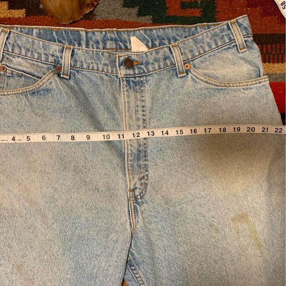Vintage 94 Levi's Orange Tab 550 Relaxed‎ Light Wash Jean Shorts USA Mens Sz 40 - Picture 8 of 10